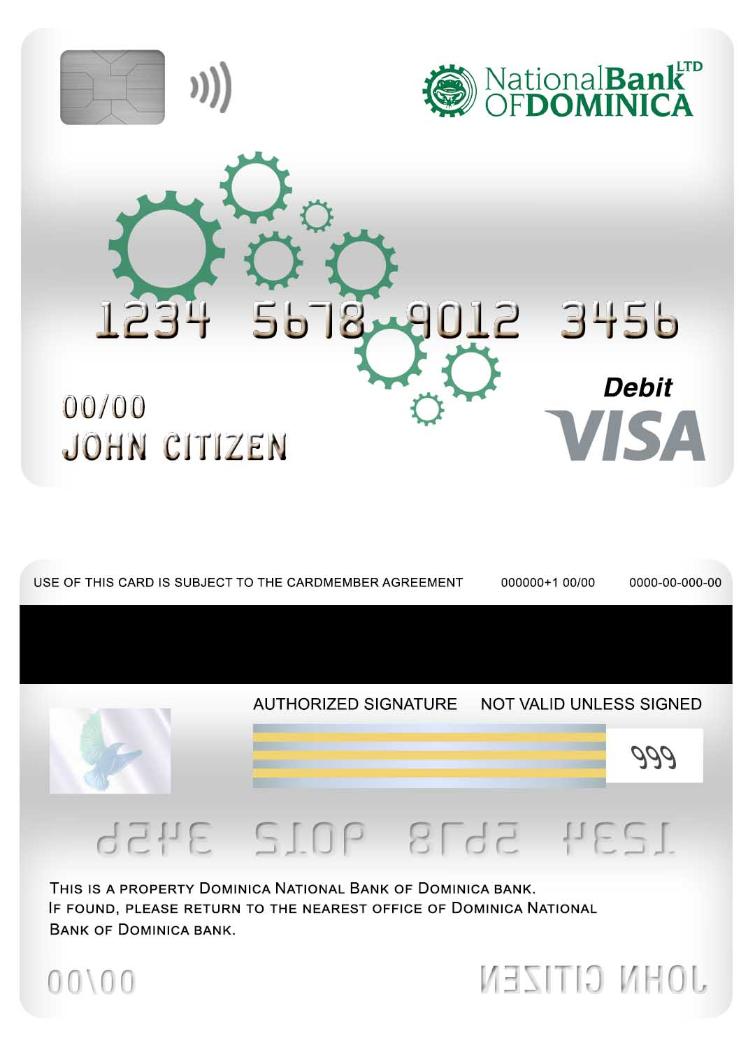 Dominica National Bank of Dominica bank visa debit card